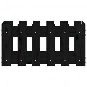Jardinieră grădină design gard negru 60x30x30 cm lemn masiv pin - Img 8
