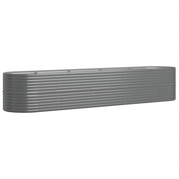 Jardinieră grădină gri 368x80x68 cm oțel vopsit electrostatic - Img 2