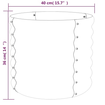 Jardinieră grădină maro 40x40x36 cm oțel vopsit electrostatic - Img 4