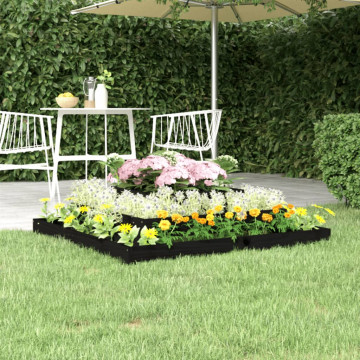 Jardinieră, negru, 110x110x27 cm, lemn masiv de pin - Img 1