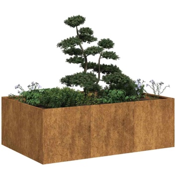 Jardinieră Rusty 120x80x40 cm Oțel pentru intemperii - Img 1