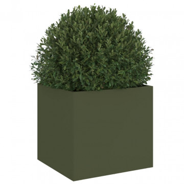 Jardinieră, verde măsliniu, 32x30x29 cm, oțel laminat la rece - Img 4