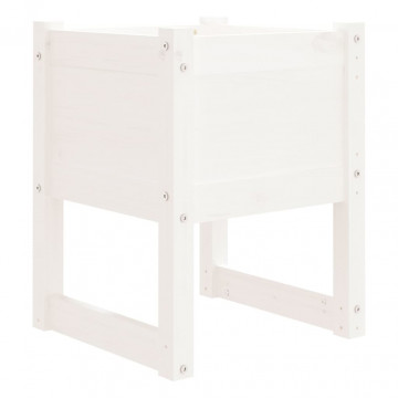 Jardiniere, 2 buc., alb, 40x40x52,5 cm, lemn masiv de pin - Img 4