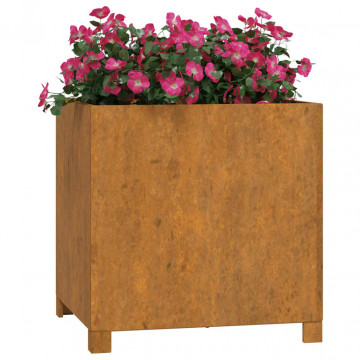 Jardiniere cu picioare 2 buc. ruginiu 49x47x50 cm oțel corten - Img 3