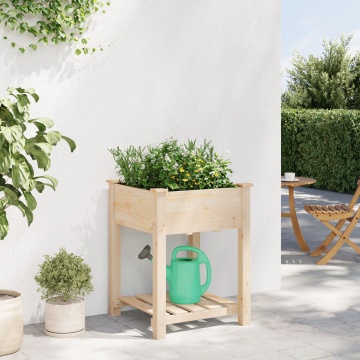 Jardiniere cu raft 60x60x76 cm din lemn masiv de pin - Img 4