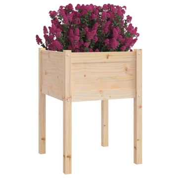 Jardiniere de grădină, 2 buc., 50x50x70 cm, lemn masiv pin - Img 3