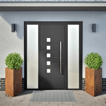 Jardiniere de grădină 2 buc Triunghiular Oțel pentru intemperii - Img 3