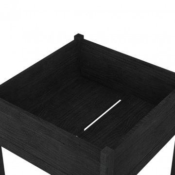 Jardiniere grădină, 2 buc., negru, 70x70x70 cm, lemn masiv pin - Img 5