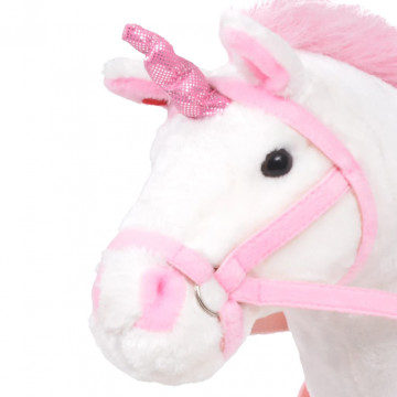 Jucărie unicorn din pluș în picioare, alb și roz, XXL - Img 2