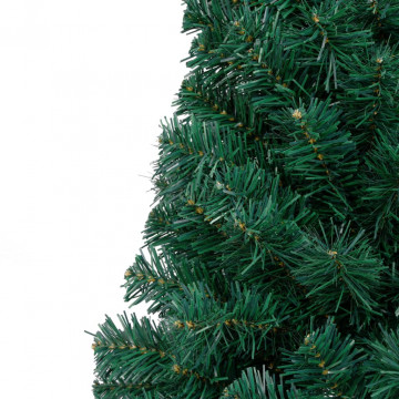 Jumătate brad Crăciun artificial cu set globuri verde 180 cm - Img 5