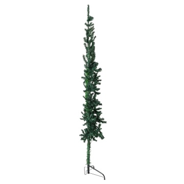 Jumătate brad de Crăciun subțire cu suport, verde, 210 cm - Img 2