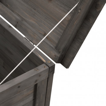 Ladă depozitare grădină antracit 150x50x56,5 cm lemn masiv brad - Img 6