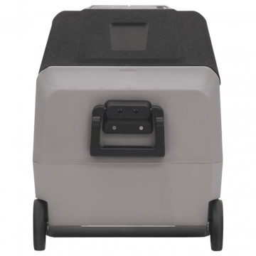 Ladă frigorifică cu roată și adaptor, 50 L, negru&gri, PP & PE - Img 4