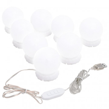 Lampă de oglindă cu 8 becuri LED alb cald și alb rece - Img 3