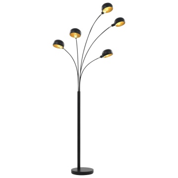 Lampă de podea, negru și auriu, 200 cm, 5 x E14 - Img 2