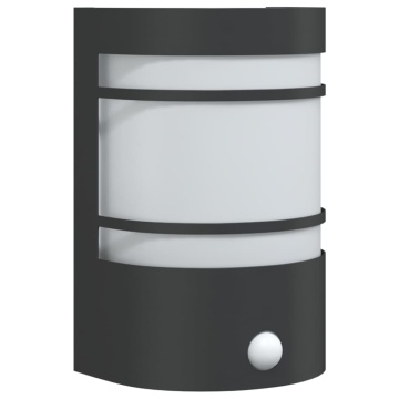 Lampă exterioară de perete cu senzor, negru, oțel inoxidabil - Img 2