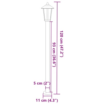 Lampă exterioară de podea, negru, 120 cm, oțel inoxidabil - Img 6
