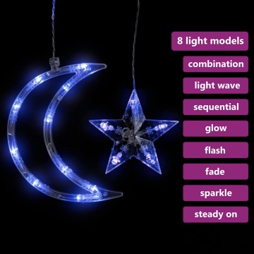 Lumini lună și stele, 345 LED-uri, albastru, cu telecomandă - Img 3