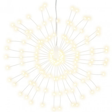 Lumini stelare de Crăciun 140 LED-uri, 2 buc., alb cald, 17 cm - Img 3