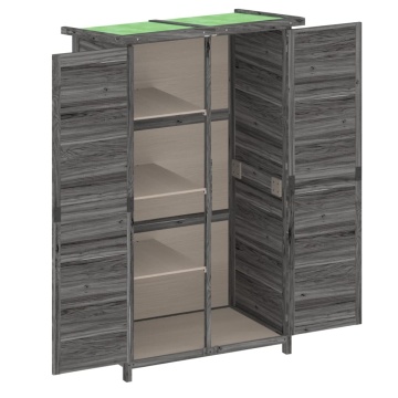 Magazie de unelte pentru grădină gri 83x57x140cm lemn masiv pin - Img 8