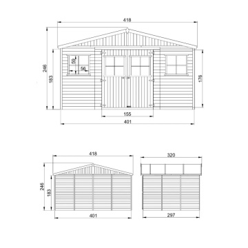 Magazin de gradina din lemn 14x11 ft/12m2 - TIMBELA M331+M331G - Img 5