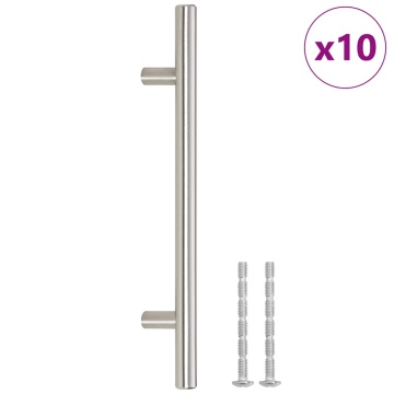 Mânere de dulap, 10 buc., argintiu, 160 mm, oțel inoxidabil - Img 2