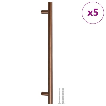 Mânere de dulap, 5 buc., bronz, 224 mm, oțel inoxidabil - Img 2