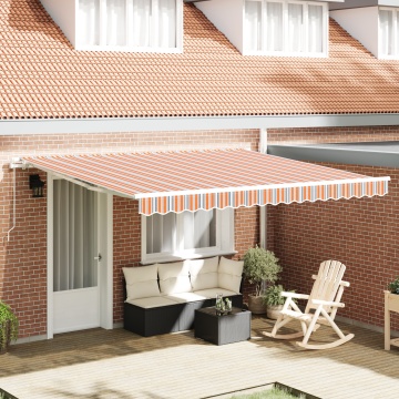 Marchiză manuală retractabilă cu dungi multicolore 400x300 cm - Img 1