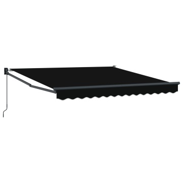 Marchiză manuală retractabilă neagră 350x250 cm, Material de înlocuire pentru marchiză pentru cadru de 3.5x2.5 m negru - Img 2