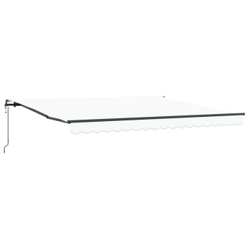 Marchiză retractabilă automată Alb 400x300 cm, Material de înlocuire pentru marchiză pentru cadru de 4x3 m Alb - Img 2