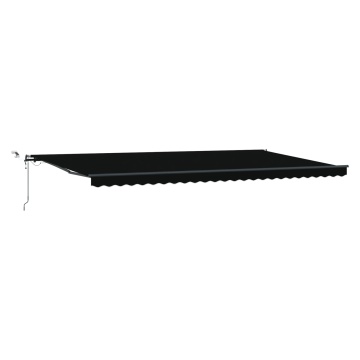 Marchiză retractabilă automată cu LED Neagră 600x300 cm, Fabrică de înlocuire pentru marchiză pentru cadru de 6x3 m Negru - Img 2