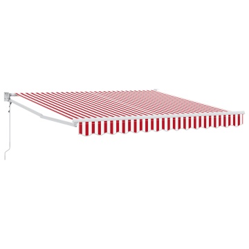 Marchiză retractabilă automată dungi roșii și albe 300x250 cm - Img 2