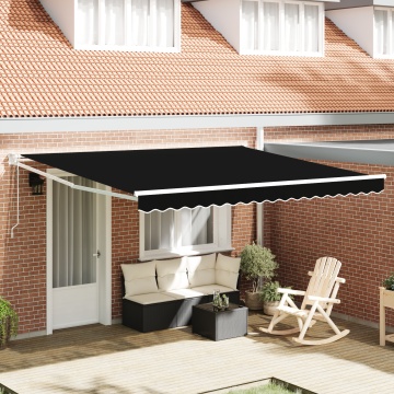 Marchiza retractabilă automată Neagră 400x300 cm, Material de înlocuire pentru marchiză pentru cadru de 4x3 m Negru - Img 1