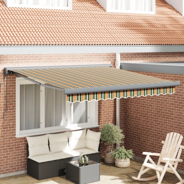 Marchiză retractabilă automată verde și galben 350x250 cm, Material de schimb pentru marchiză pentru cadru de 3.5x2.5 m verde și galben - Img 1