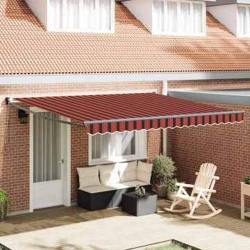 Markiză retractabilă automată portocalie și maro 350x250 cm - Img 1