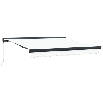 Marquiza manuală retractabilă Alb 350x250 cm, Țesătură de înlocuire pentru marquize de 3,5x2,5 m Alb - Img 2
