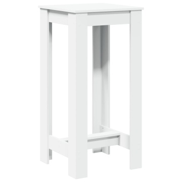 Masă bar, alb, 51x50x103,5 cm, lemn prelucrat - Img 5