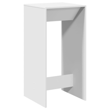 Masă bar, alb, 51x50x103,5 cm, lemn prelucrat - Img 2