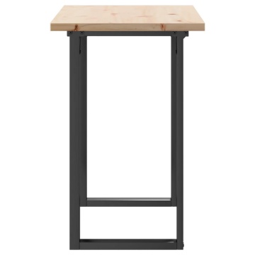 Masă bucătărie, cadru O, 100x50x75,5 cm lemn masiv pin și fontă - Img 8