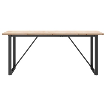 Masă bucătărie, cadru O, 180x90x75,5 cm lemn masiv pin și fontă - Img 4