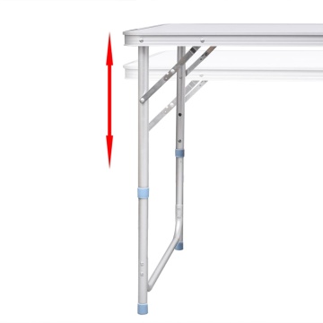 Masă camping pliabilă reglabilă în înălțime, 120x60 cm aluminiu - Img 5