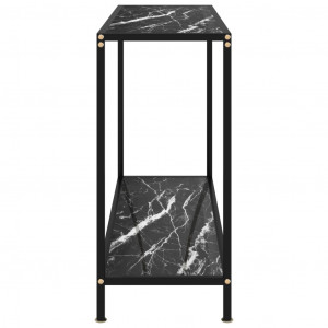 Masă consolă, negru, 100 x 35 x 75 cm, sticlă securizată - Img 3