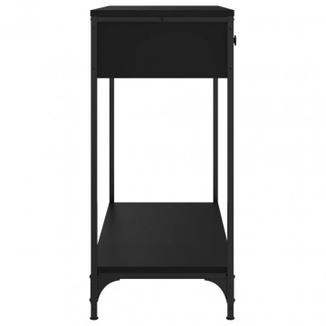 Masă consolă, negru, 75x34,5x75 cm, lemn prelucrat - Img 6