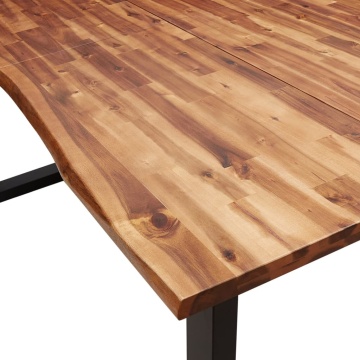 Masă cu margini naturale, 180x90x75 cm, lemn masiv de acacia - Img 6