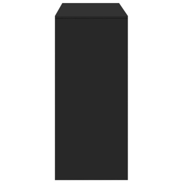 Masă de bar cu raft, negru, 124x46x103,5 cm, lemn prelucrat - Img 8