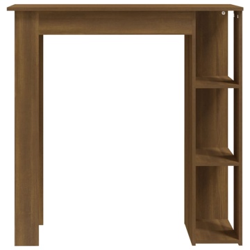 Masă de bar cu raft, stejar maro, 102x50x103,5 cm, PAL - Img 3