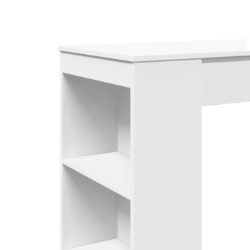 Masă de bar cu rafturi, alb, 95x47x103,5 cm, lemn prelucrat - Img 6