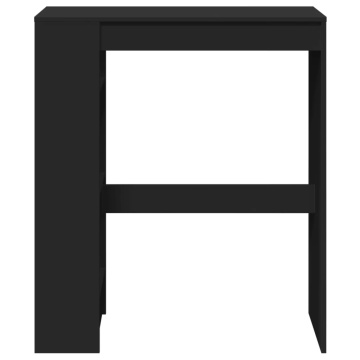 Masă de bar cu rafturi, negru, 90x40x103,5 cm, lemn prelucrat - Img 4