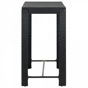 Masă de bar de grădină, negru, 100 x 60,5 x 110,5 cm, poliratan - Img 3