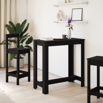 Masă de bar, negru, 102x50x103,5 cm, lemn prelucrat - Img 3
